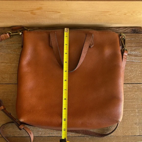 Madewell Cognac Leather Too Zip Crossbody Satchel - Picture 8 of 9